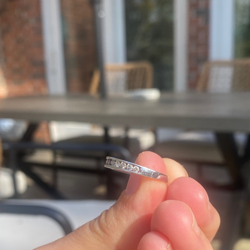 Forever Bride 10 KT white gold 1/2 CTTW diamond Channel Set diamond Ring ๐ - Picture 5 of 13